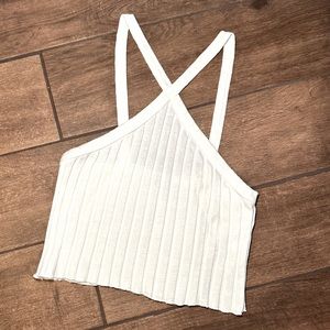 Zara Ribbed Halter Crop Top